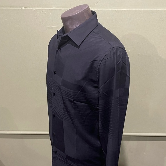 Deniko shirt button front black stretchy regular fit - Picture 3 of 4